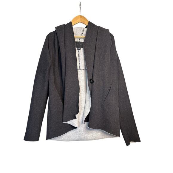 Sanctuary Women's Single Button Long Sleeve Poncho Sweater Jacket Size M Gray - Picture 8 of 11